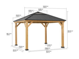 Sunjoy Outdoor Cedar Wood Gazebo Pirin - 336Cm X 336Cm, Anthracite - thumbnail 8