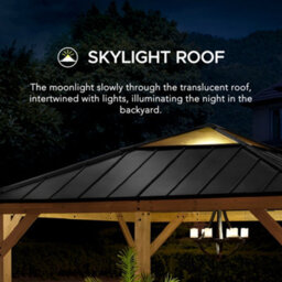 Sunjoy Outdoor Cedar Wood Gazebo Pirin - 336Cm X 336Cm, Anthracite - thumbnail 3