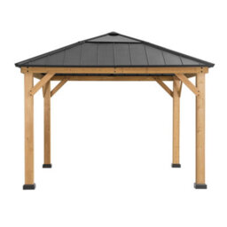Sunjoy Outdoor Cedar Wood Gazebo Pirin - 336Cm X 336Cm, Anthracite