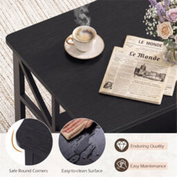 2 Tier Coffee Table Industrial Style 15mm Mdf Top Steel Frame Storage Black - thumbnail 5