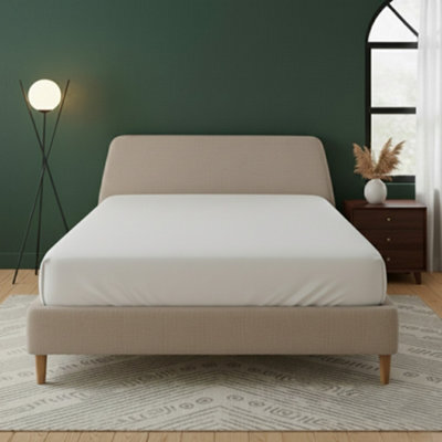 Flannelette Fitted Sheet Extra Deep 40Cm Skirt Soft Brushed Cotton White - image 1