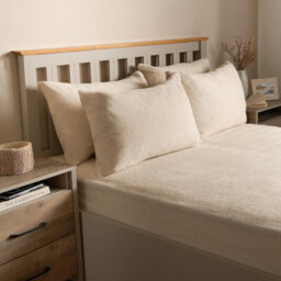 OHS Teddy Fleece Pillowcase Cover Bedding Set 2 X Thermal, 50 X 75Cm -  Natural - thumbnail 3