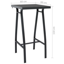 Berkfield Garden Bar Table Black 60X60X110 Cm Tempered Glass - thumbnail 5