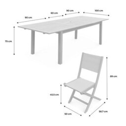 Sweeek - 8-Seater Extendable Wooden Garden Table Set With Chairs Natural 240X100X75 Cm - Almeria - thumbnail 6