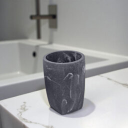 Showerdrape Octavia Grey Marble & Chrome 5 Piece Bathroom Accessory Set - thumbnail 6