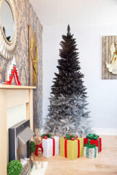 Shatchi 6Ft Tasmanian Mixed Colours Shiny Tinsel Pencil Tips Luxurious Slim Artificial Christmas Tree Branches - thumbnail 5