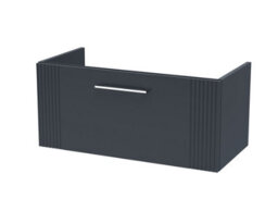 Hudson Reed Deco 800mm Wall Hung Single Drawer Unit-Soft Black