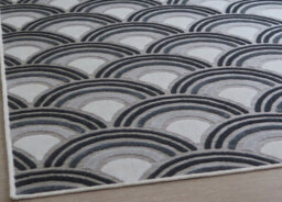 Aspect Furniture Tear Drops Geometric Wave Pattern Area Rug(Charcoal Grey/beige/cream) - thumbnail 3