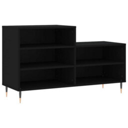 Berkfield Shoe Cabinet Black 102X36X60 Cm Engineered Wood - thumbnail 2
