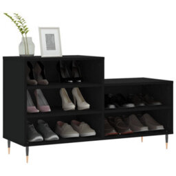 Berkfield Shoe Cabinet Black 102X36X60 Cm Engineered Wood - thumbnail 3