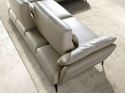 Angel Cerda Elegant Right Chaise Longue Sofa In Sand Leather For Modern Living Rooms - thumbnail 4