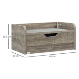 Wyld Haus Rereno Set Of 2 Grey Floating Wall-Mounted Bedside Tables With Drawer, 40W X 30D X 19.5H Cm Each - thumbnail 3