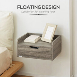 Wyld Haus Rereno Set Of 2 Grey Floating Wall-Mounted Bedside Tables With Drawer, 40W X 30D X 19.5H Cm Each - thumbnail 4