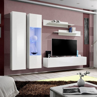 "Arte Fly A5 White Gloss Entertainment Unit 260Cm - Luxe Wall System For Tvs Up To 65""" - image 1