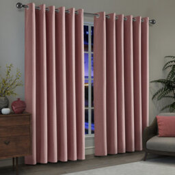 Ameha Plain 100%blackout Curtain 90X90',heavy 260Gsm Blush Linen Look Ready Made ,thermal Insulated,eyelet Top Bedroom Living Room Decor - thumbnail 3