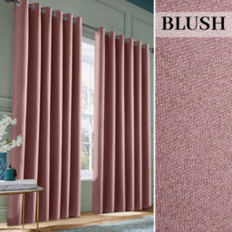 Ameha Plain 100%blackout Curtain 90X90',heavy 260Gsm Blush Linen Look Ready Made ,thermal Insulated,eyelet Top Bedroom Living Room Decor - thumbnail 2