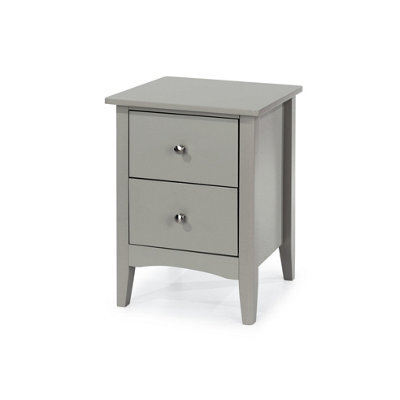 Core Products Como Grey 2 Drawer Bedside Cabinet, H57.0Cm X W40.0Cm, D32.0Cm - image 1