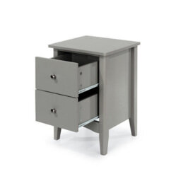 Core Products Como Grey 2 Drawer Bedside Cabinet, H57.0Cm X W40.0Cm, D32.0Cm - thumbnail 4