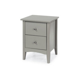 Core Products Como Grey 2 Drawer Bedside Cabinet, H57.0Cm X W40.0Cm, D32.0Cm - thumbnail 1