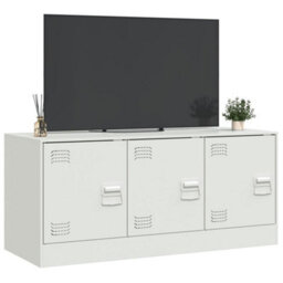 Berkfield Tv Cabinet White 99X39X44 Cm Steel - thumbnail 5