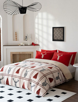 Kampala Hill Stag Teddy Fleece Duvet Cover Set - image 1