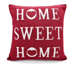 Velosso Home Sweet Home Text Design Cotton Chenille Cushion, Zip Closure, Machine Washable - Ochre - thumbnail 2