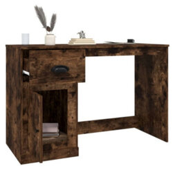 Berkfield Desk With Drawer Smoked Oak 115X50X75 Cm Engineered Wood - thumbnail 5