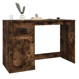 Berkfield Desk With Drawer Smoked Oak 115X50X75 Cm Engineered Wood - thumbnail 4
