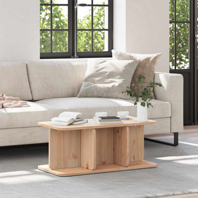 Berkfield Coffee Table Natural 80 X 39.5 X 33.5 Cm Solid Pine Wood - image 1