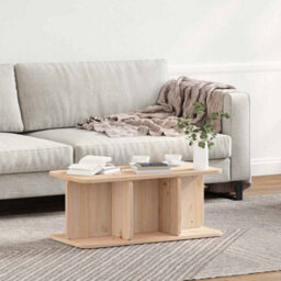 Berkfield Coffee Table Natural 80 X 39.5 X 33.5 Cm Solid Pine Wood - thumbnail 4