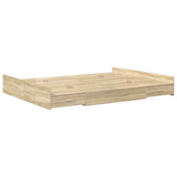 Berkfield Storage Bed Frame Sonoma Oak 135 X 190 Cm Engineered Wood - thumbnail 7
