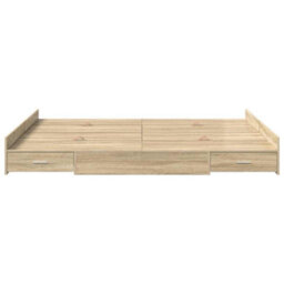 Berkfield Storage Bed Frame Sonoma Oak 135 X 190 Cm Engineered Wood - thumbnail 5