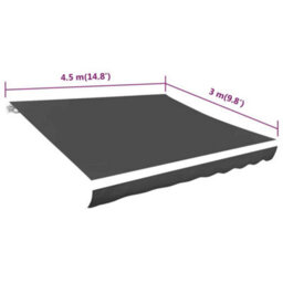 Berkfield Awning Top Sunshade Canvas Anthracite 450X300 Cm - thumbnail 5