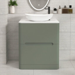 Royal Bathrooms Venice 700mm Sage Green Freestanding Bathroom Countertop Vanity Unit 2 Drawer With Cesar Basin - thumbnail 1