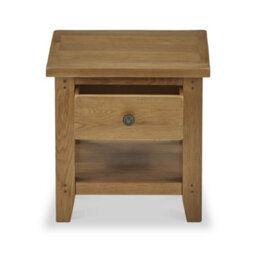 Broadway Oak 50Cm Lamp Side Table With Drawer - Fully Assembled By Roseland Furniture - thumbnail 6
