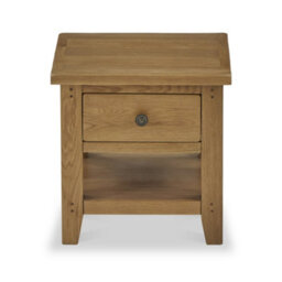 Broadway Oak 50Cm Lamp Side Table With Drawer - Fully Assembled By Roseland Furniture - thumbnail 5