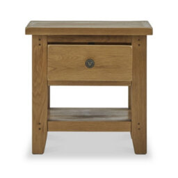 Broadway Oak 50Cm Lamp Side Table With Drawer - Fully Assembled By Roseland Furniture - thumbnail 4