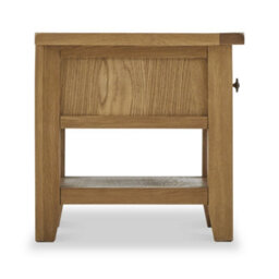 Broadway Oak 50Cm Lamp Side Table With Drawer - Fully Assembled By Roseland Furniture - thumbnail 8