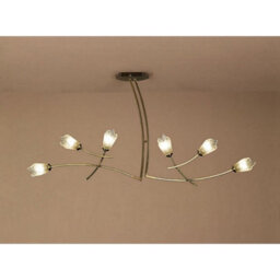 Luminosa Lighting Luminosa Pietra Linear Pendant 2 Arm 6 Light G9, Antique Brass - thumbnail 2