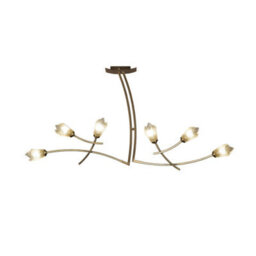 Luminosa Lighting Luminosa Pietra Linear Pendant 2 Arm 6 Light G9, Antique Brass - thumbnail 1