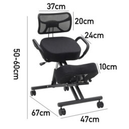 Ergonomic Kneeling Stool Office Chair Correct Sitting Posture Seat With Backrest - thumbnail 2