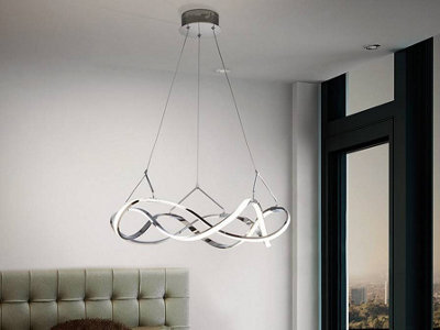 Luminosa Lighting Luminosa Molly Integrated Led Ceiling Pendant Chrome - Uk Stock - image 1