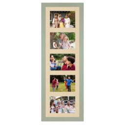 AK Frames 26X8 Green Modern Multi Photo Frame With Ivory Mount - Holds 5 Apertures (5X) 6X4 Photos - thumbnail 1