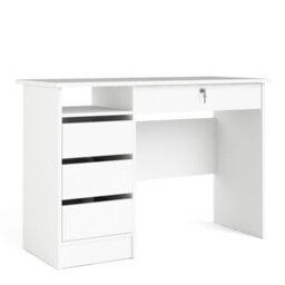 Furniture To Go Function Plus Desk White 4 Handleless Drawers  (W) 109.3 X (H) 75.6 X (D) 48.5Cm - thumbnail 1