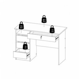 Furniture To Go Function Plus Desk White 4 Handleless Drawers  (W) 109.3 X (H) 75.6 X (D) 48.5Cm - thumbnail 9