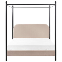 Beliani Four Poster Bed Boucle Dannemois 140 X 200 Cm (Eu Double) Taupe - thumbnail 5