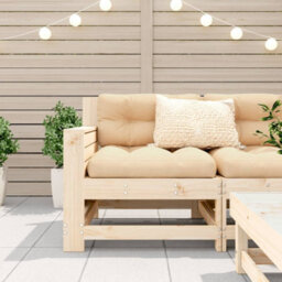 Berkfield Garden Armrest Sofa With Cushion Solid Wood Pine - thumbnail 3