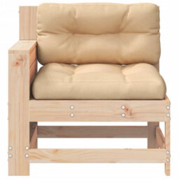 Berkfield Garden Armrest Sofa With Cushion Solid Wood Pine - thumbnail 4