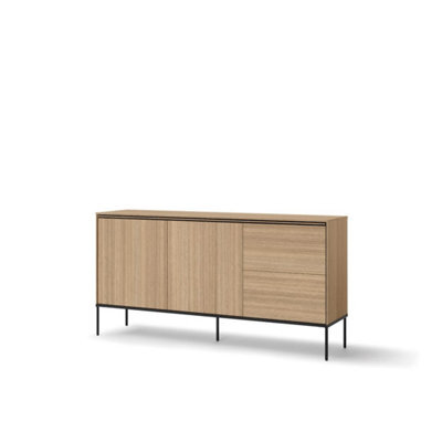 Arte Elegant Oak Linear Sideboard H850mm W1670mm D410mm - Modern Design With Push-To-Open Drawers - image 1