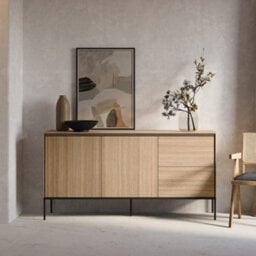 Arte Elegant Oak Linear Sideboard H850mm W1670mm D410mm - Modern Design With Push-To-Open Drawers - thumbnail 4